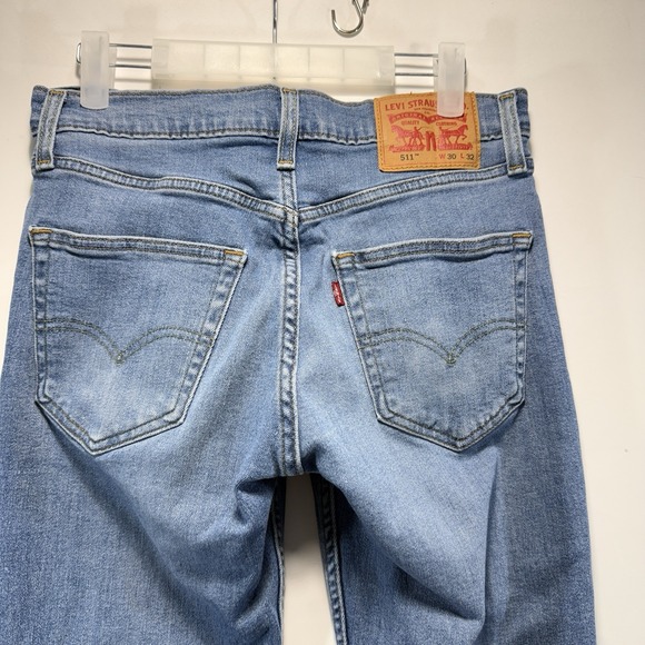 Levis 511 Jeans Mens 30x32 Blue Straight Leg Medium Wash Denim - Picture 13 of 15